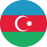 Azerbaijan flag round shape  PNG