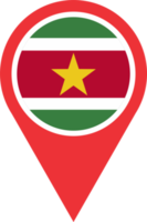 Suriname flag pin map location PNG