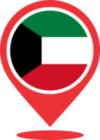 Kuwait bandeira PIN mapa localização png
