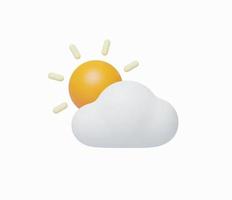 3d Realistic Cloudy weather vector Illustration