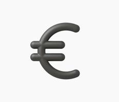 Ilustración de vector de icono de dinero de euro realista 3d