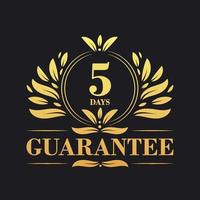 5 Days Guarantee Logo vector,  5 Days Guarantee sign symbol vector