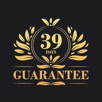 39 Days Guarantee Logo vector,  39 Days Guarantee sign symbol vector