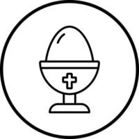 Boiled Egg Chalice Vector Icon Style