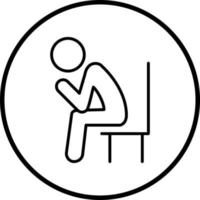 Loneliness Vector Icon Style