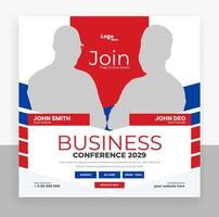 abstract business conference social media post webinar banner vector