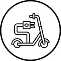 Electric Kick Scooter Vector Icon Style