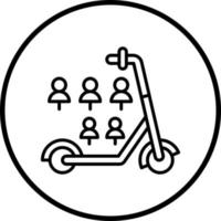 Electric Scooter Share Vector Icon Style