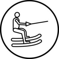 Barefoot Skiing Vector Icon Style