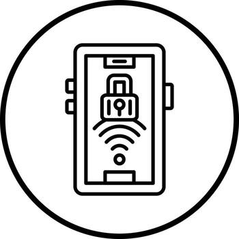Signal Wifi 4 Bar Lock Vector Icon Style