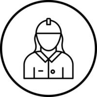 Female Engineer Vector Icon Style