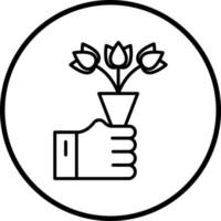 Hand Bouquet Vector Icon Style