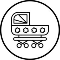 Baby Stroller Vector Icon Style