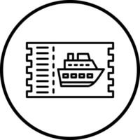 Cruise Ticket Vector Icon Style