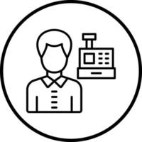 Cashier Male Vector Icon Style