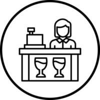 Bar Cashier Vector Icon Style