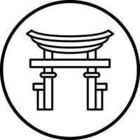 Torii Gate Vector Icon Style