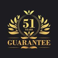 51 Years Guarantee Logo vector,  51 Years Guarantee sign symbol vector