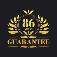 86 Years Guarantee Logo vector,  86 Years Guarantee sign symbol vector