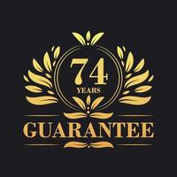 74 Years Guarantee Logo vector,  74 Years Guarantee sign symbol vector