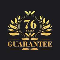 76 Years Guarantee Logo vector,  76 Years Guarantee sign symbol vector