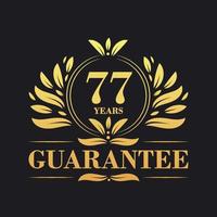 77 Years Guarantee Logo vector,  77 Years Guarantee sign symbol vector