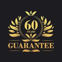 60 60 años garantizar logo vector, 60 60 años garantizar firmar símbolo vector
