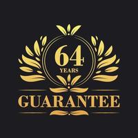 64 Years Guarantee Logo vector,  64 Years Guarantee sign symbol vector