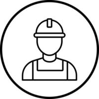 Factory Worker Man Vector Icon Style