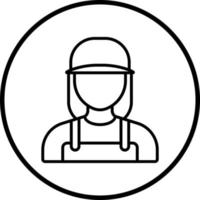 Female Cleaner Vector Icon Style