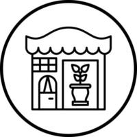 planta tienda vector icono estilo