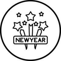 nuevo año celebracion vector icono estilo