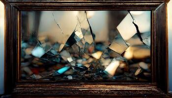 illustration of a mirror that breaks into shards photo