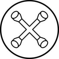 Cross Wrench Vector Icon Style