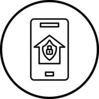 hogar seguridad aplicación vector icono estilo