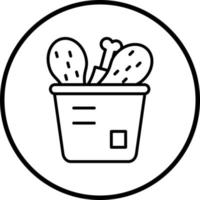 Vector Design Chicken Bucket Vector Icon Style