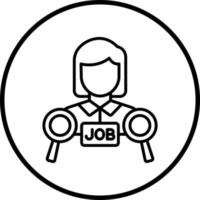 Vector Design Job Seeker Female Vector Icon Style