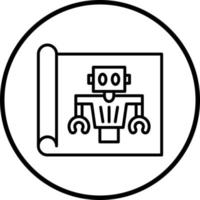 Vector Design Robot Blueprint Vector Icon Style