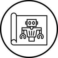 Vector Design Robot Blueprint Vector Icon Style