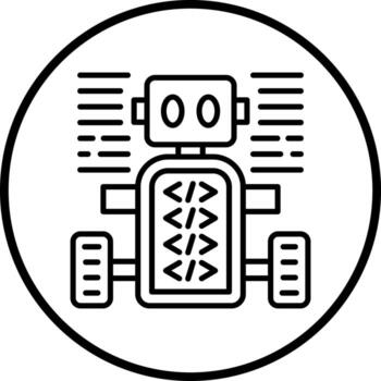 Vector Design Programmed Robot Vector Icon Style