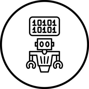 vector diseño binario código vector icono estilo