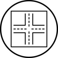 Vector Design Four Way Intersection Vector Icon Style