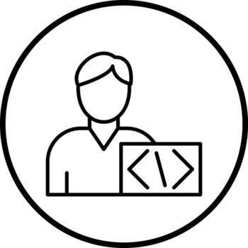 Vector Design Coder Man Vector Icon Style