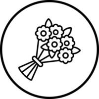 Flower Bouquet Vector Icon Style