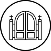 cementerio portón vector icono estilo