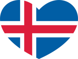 Islandia bandera corazón forma png