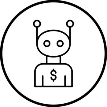 Robot Advisor Vector Icon Style
