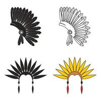 american indian tribal war hat icon vector