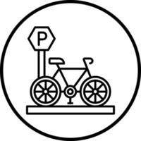 bicicleta estacionamiento vector icono estilo