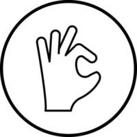 Okay Hand Sign Vector Icon Style